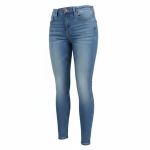 Mother LOOKER ANKLE FRAY Mid-Rise Skinny Leg Jeans Light Blue Womens Size 28